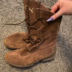 Puma leather lace up boots